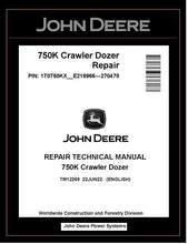 Load image into Gallery viewer, John Deere TM12269 Manual PDF – 750K Crawler Dozer Service Repair Technical (SN. E216966-270478) Download