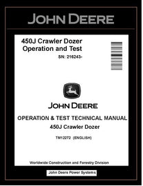 John Deere TM12272 Manual PDF – 450J Crawler Dozer Operation and Test Technical (SN. 216243-) Download