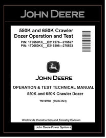 John Deere TM12288 Manual PDF – 550K 650K Crawler Dozer Operation and Test Technical Download