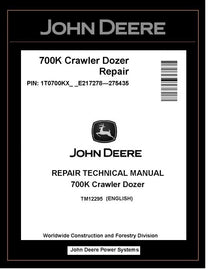 John Deere TM12295 Manual PDF – 700K Crawler Dozer Repair Technical (PIN: 1T0700KX_ _ E217278-275435) Download