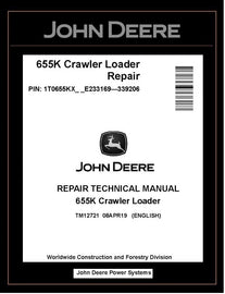 John Deere TM12721 Manual PDF – 655K Crawler Loader Repair Technical (PIN: 1T0655KX_ _ E233169-339206) Download