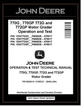 Load image into Gallery viewer, TM13026X19 OPERATION AND TEST TECHNICAL MANUAL - JOHN DEERE 770G 770GP 772G 772GP MOTOR GRADER DOWNLOAD PDF
