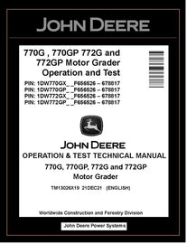 TM13026X19 OPERATION AND TEST TECHNICAL MANUAL - JOHN DEERE 770G 770GP 772G 772GP MOTOR GRADER DOWNLOAD PDF