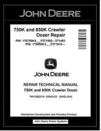 John Deere TM13282X19 Manual PDF – 750K 850K Crawler Dozer Service Repair Technical Download
