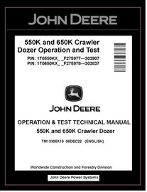 John Deere TM13356X19 Manual PDF – 550K 650K Crawler Dozer Operation and Test Technical Download