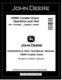 John Deere TM13601X19 Manual PDF – 1050K Crawler Dozer Operation & Test Technical Download