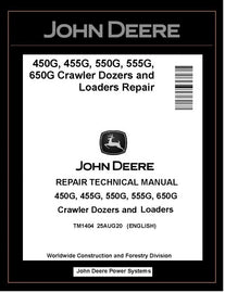 TM1404 REPAIR TECHNICAL MANUAL - JOHN DEERE 450G 550G 650G CRAWLER DOZER 455G 555G LOADER BEST PDF DOWNLOAD