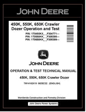 Load image into Gallery viewer, TM14162X19 OPERATION AND TEST TECHNICAL MANUAL - JOHN DEERE 450K 550K 650K CRAWLER DOZER BEST PDF DOWNLOAD
