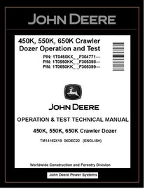 TM14162X19 OPERATION AND TEST TECHNICAL MANUAL - JOHN DEERE 450K 550K 650K CRAWLER DOZER BEST PDF DOWNLOAD