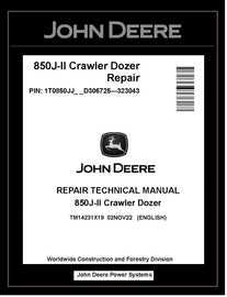 TM14231X19 REPAIR TECHNICAL MANUAL - JOHN DEERE 850J-II CRAWLER DOZER BEST PDFDOWNLOAD