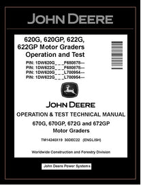 TM14240X19 OPERATION AND TEST TECHNICAL MANUAL - JOHN DEERE 620G 620GP 622G 622GP MOTOR GRADER DOWNLOAD PDF