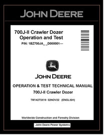 TM14273X19 OPERATION AND TEST TECHNICAL MANUAL - JOHN DEERE 700J-II CRAWLER DOZER BEST PDF DOWNLOAD