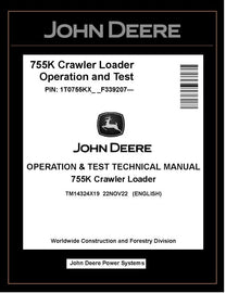 TM14324X19 OPERATION AND TEST TECHNICAL MANUAL - JOHN DEERE 755K CRAWLER LOADER DOWNLOAD PDF