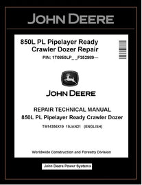 TM14356X19 REPAIR TECHNICAL MANUAL - JOHN DEERE 850L PL PIPELAYER READY CRAWLER DOZER DOWNLOAD