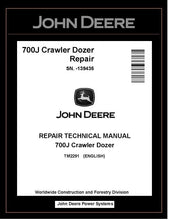 Load image into Gallery viewer, TM2291 REPAIR TECHNICAL MANUAL - JOHN DEERE 700J CRAWLER DOZER (SN. -139435) BEST PDF DOWNLOAD