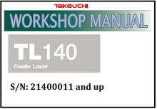 Load image into Gallery viewer, Download PDF - Takeuchi TL140 Crawler Loader Service Workshop Manual (S/N: 21400011 and up)