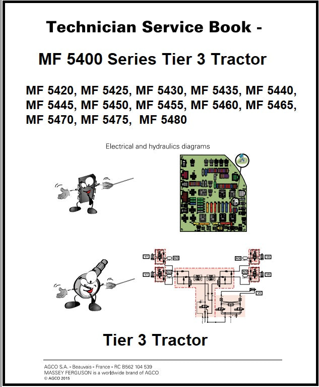Massey Ferguson MF 5420, MF 5425, MF 5430, MF 5435, MF 5440, MF 5445, MF 5450, MF 5455, MF 5460, MF 5465, MF 5470, MF 5475, MF 5480 Tier 3 Tractor (MF5400 Series)