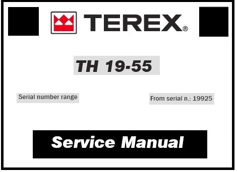Download PDF - Terex TH 19-55 Telescopic Handler Service Repair Manual