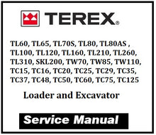 Load image into Gallery viewer, Download PDF - Terex TL60, TL310, SKL200, TC15 through TC125 Loader and Excavator Service Repair Manual